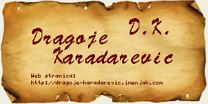 Dragoje Karadarević vizit kartica